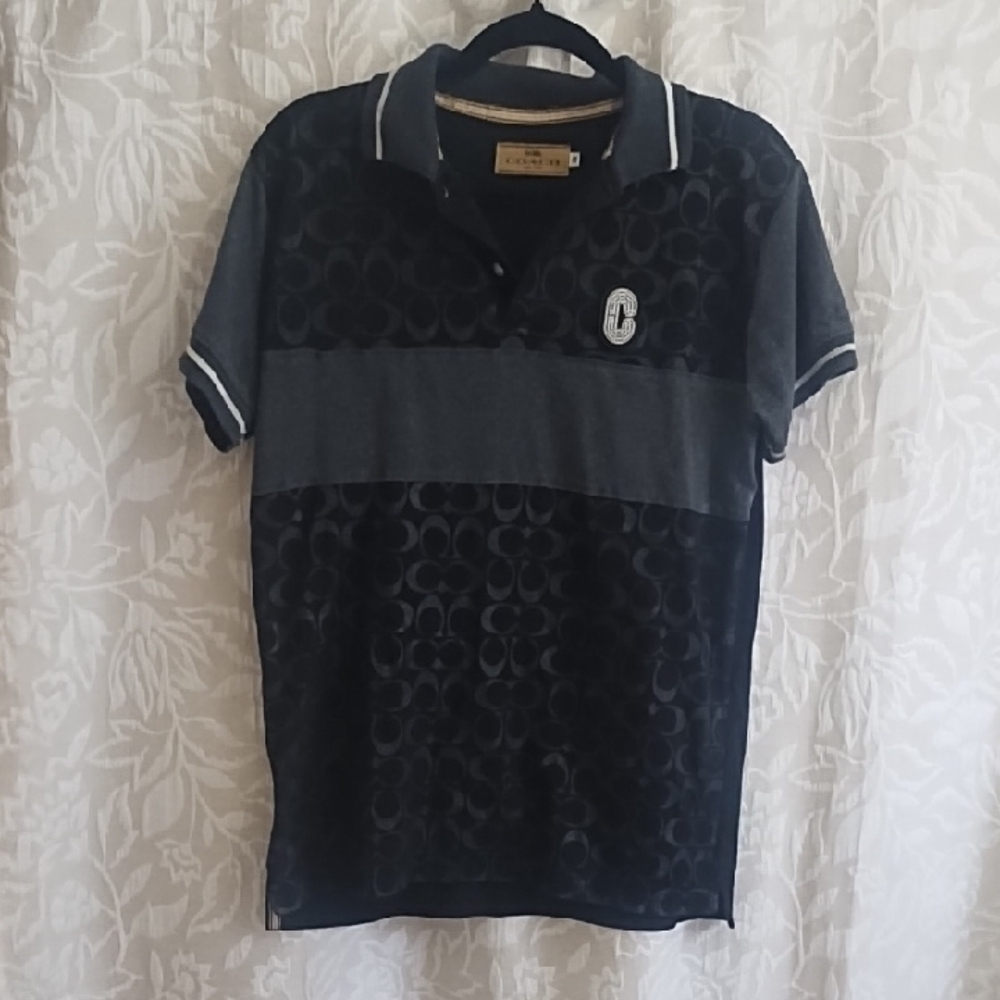 Coach Black and Gray Polo Shirt